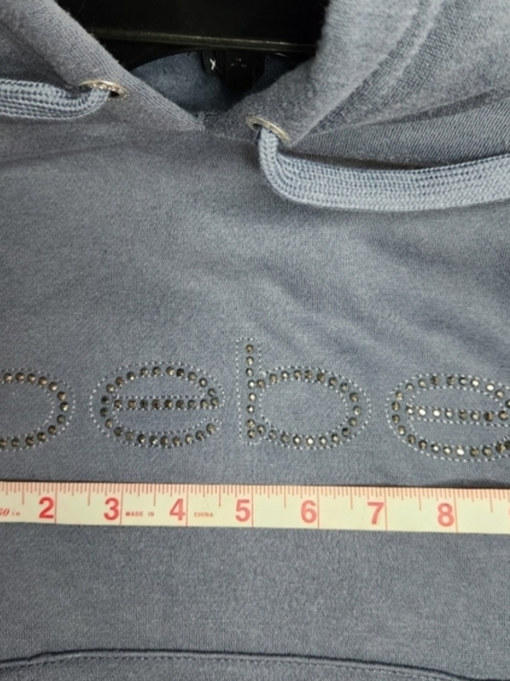 bebe Navy Hooded Pullover with Studded Logo - Picture 9 of 10
